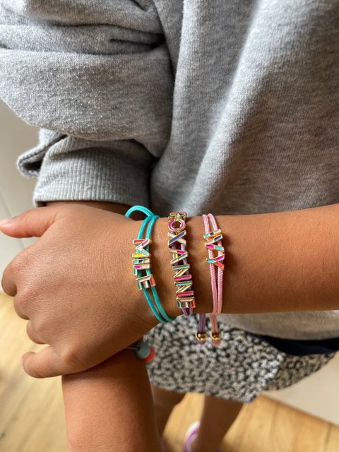 Kids' Custom Cord Bracelet - Pink