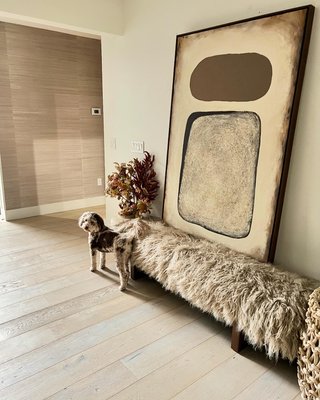 Socca 67'' Taupe Sheepskin Upholstered Bench - image 12 of 14