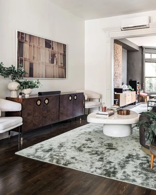 Alastor 56" Oval High-Gloss White Concrete Coffee Table - image 8 of 10