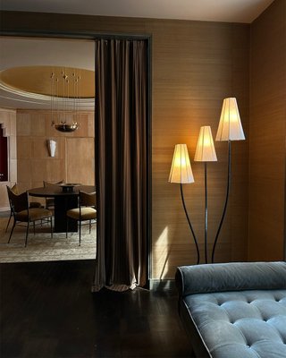 Nouveauté 3-Light Metal Floor Lamp with Linen Shades 68" by Athena Calderone - image 10 of 10