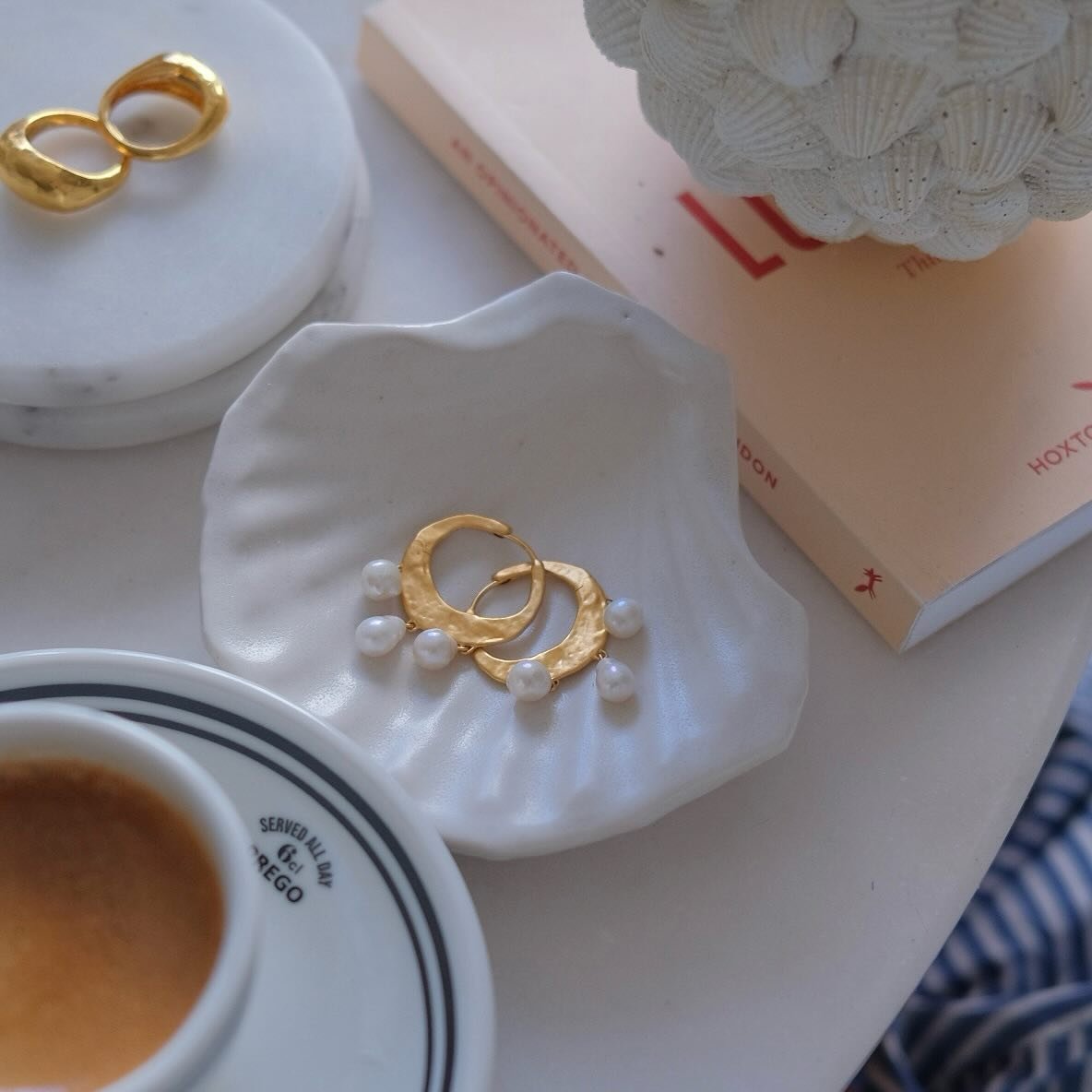 Capri Disc Cocktail Earrings in 18k Gold Vermeil on Sterling