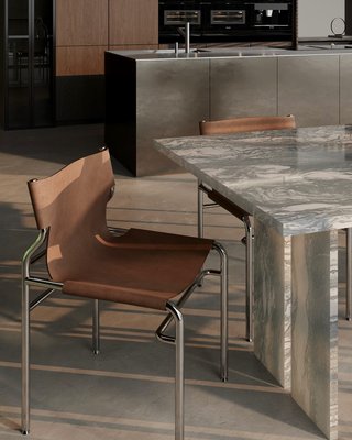 Surf Sling Untanned Leather Dining Chair - image 10 of 13