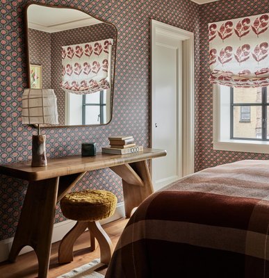 Briars Brown Suede Border Mantel Mirror by Jake Arnold 41" - image 7 of 9