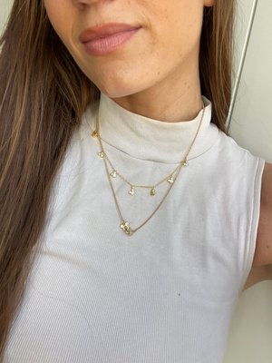 Mickey Mouse Disney 18K Gold Plated Sterling Silver Repeating Necklace - Gold/Pavé