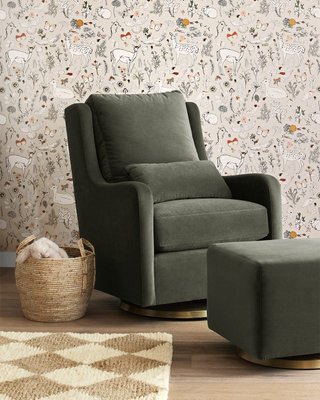 Milo Cream Nursery Swivel Glider Chair with Silver Base - image 6 of 10