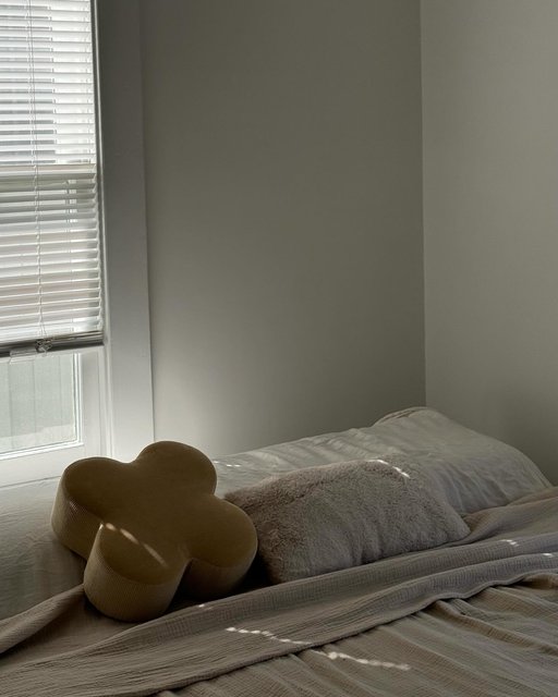 Velvet Clover Pillow by Sarah Sherman Samuel, Light Beige