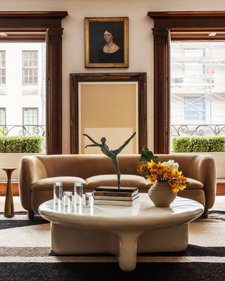 Muir 90" Camel Velvet Curved Sofa - image 13 of 14