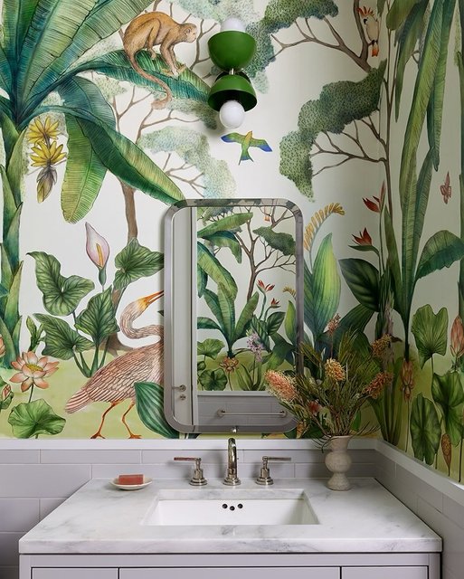 Jungle Wallpaper Mural, Green