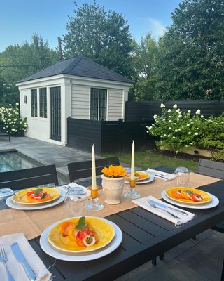 Alfresco Black Metal Outdoor Dining Armchair with Silver Sunbrella ® Cushion - image 9 of 10