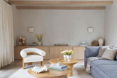 Tom Natural White Oak Wood 40" Round Three-Legged Coffee Table by Leanne Ford - image 19 of 20