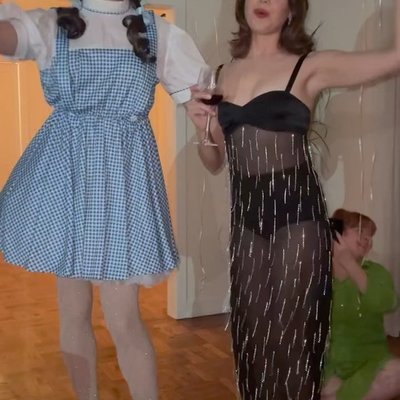 @plazadeaubrey wearing our Dangling Stones Dress to a party the other evening ✨ styled by @highheelprncess