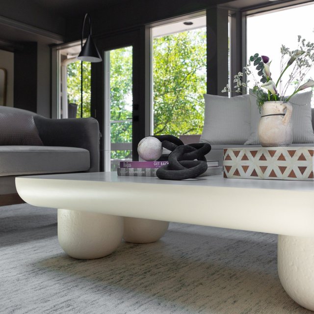 Clouded Rectangle Coffee Table by Sarah Sherman Samuel, Matte White