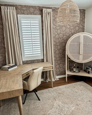 West 40" Charcoal Brown Cane Bar Cabinet - image 13 of 16