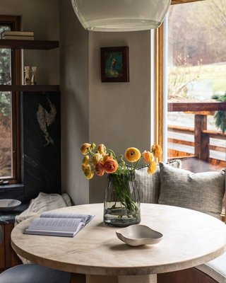 Bensen 60" Whitewash Wood Round Dining Table - image 6 of 7