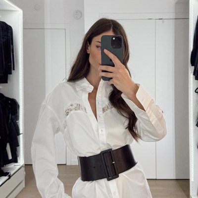 She means business, in case you couldn't tell
#fleurfatale @whatverowears styles our Poplin Shirt Dress 🖤🤍 #taptoshop