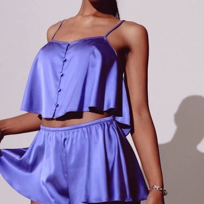 How to get their heart fluttering 101 💜 the silk Luxe Flutter Short + Cami, with flirty flutter details