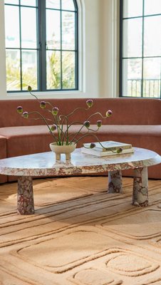 Rodolfo Marble Coffee Table, Red Marble