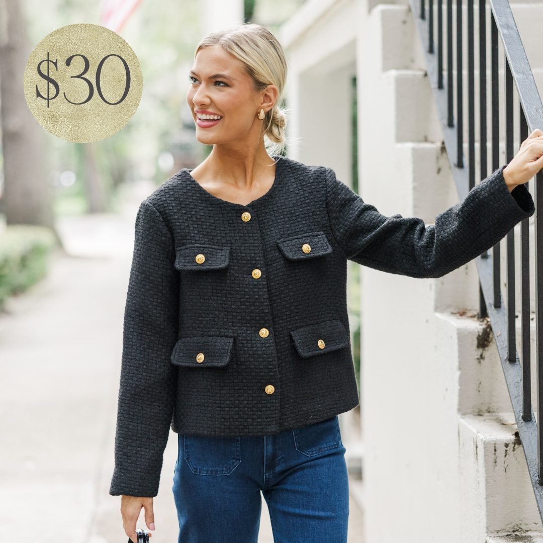 Next Level Black Tweed Jacket – Shop the Mint