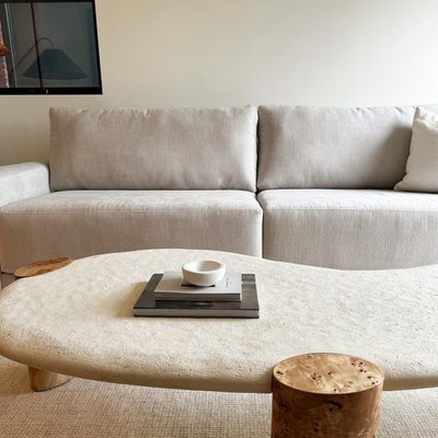 Sassolino Concrete and Burl Wood 68" Coffee Table by Athena Calderone - image 16 of 19
