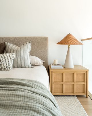 Campagna 29.3" Rattan and Natural Oak Wood Nightstand - image 8 of 9