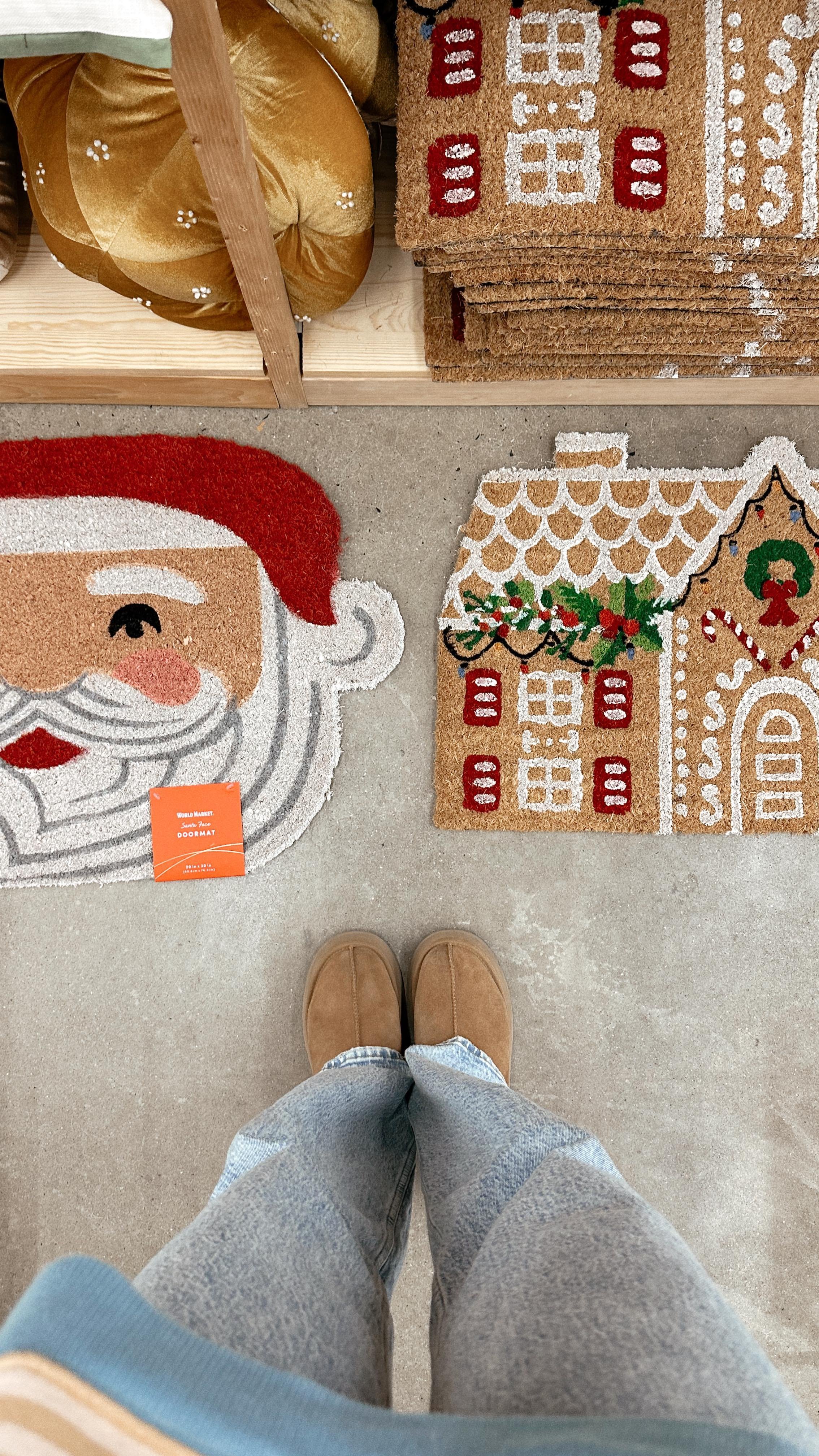 Anthropologie Christmas Holiday Santa Doormat sale