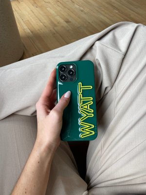 Fine Line Custom Phone Case - Green/Yellow