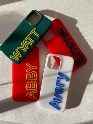 Fine Line Custom Phone Case - Green/Yellow