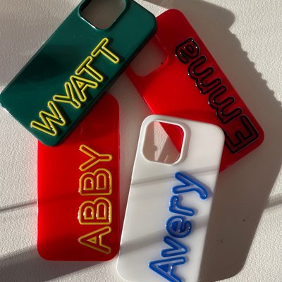 Fine Line Custom Phone Case - Green/Yellow