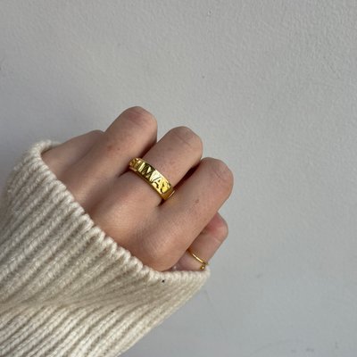 Disney 18K Gold Plated Sterling Silver Custom Block Ring Gold