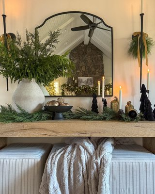 Emmy Black Wall Mirror 36"x40" - image 10 of 12