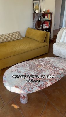 Rodolfo Marble Coffee Table, Red Marble