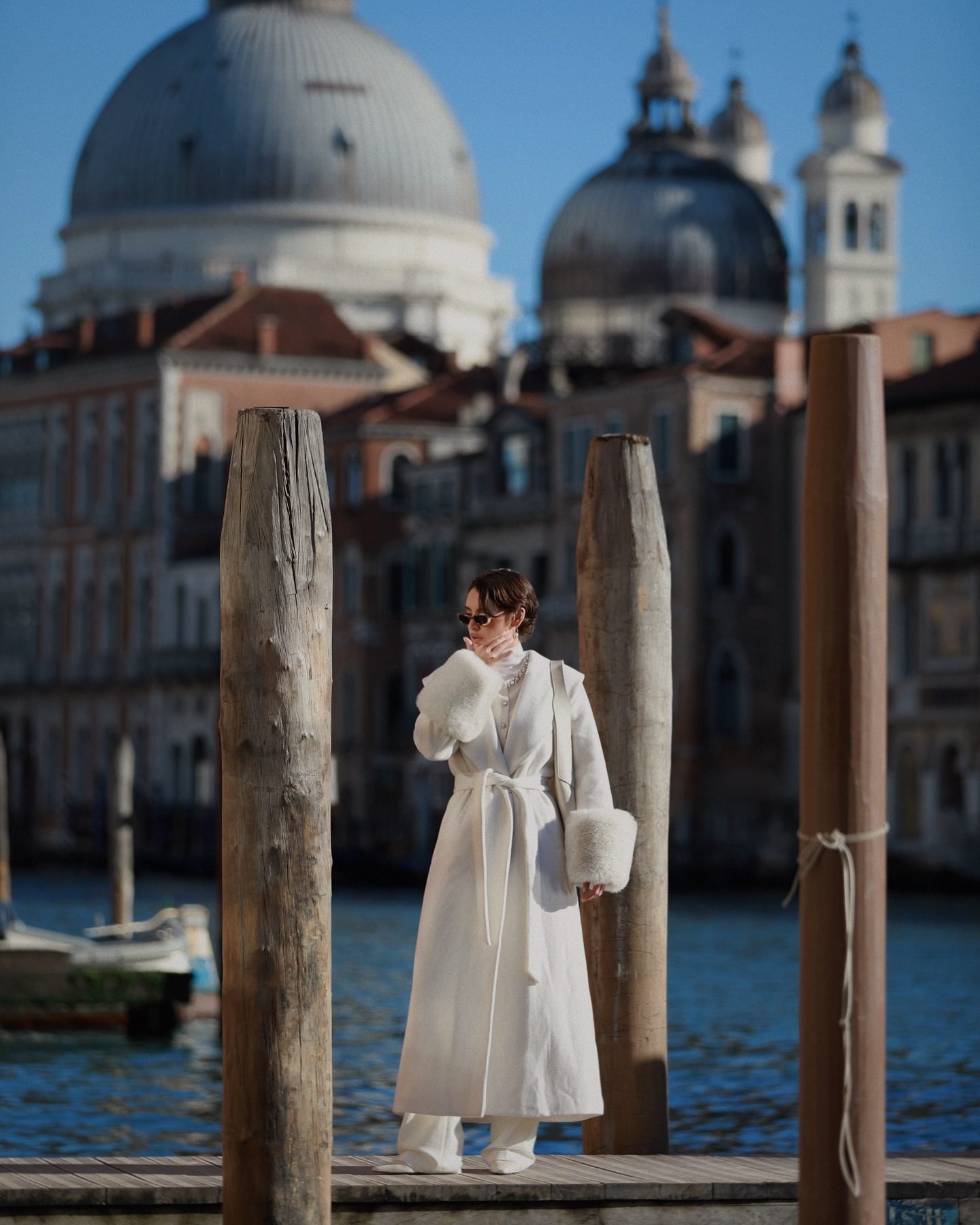 MARCELENE MAXI COAT in OFF WHITE | ALICE + OLIVIA