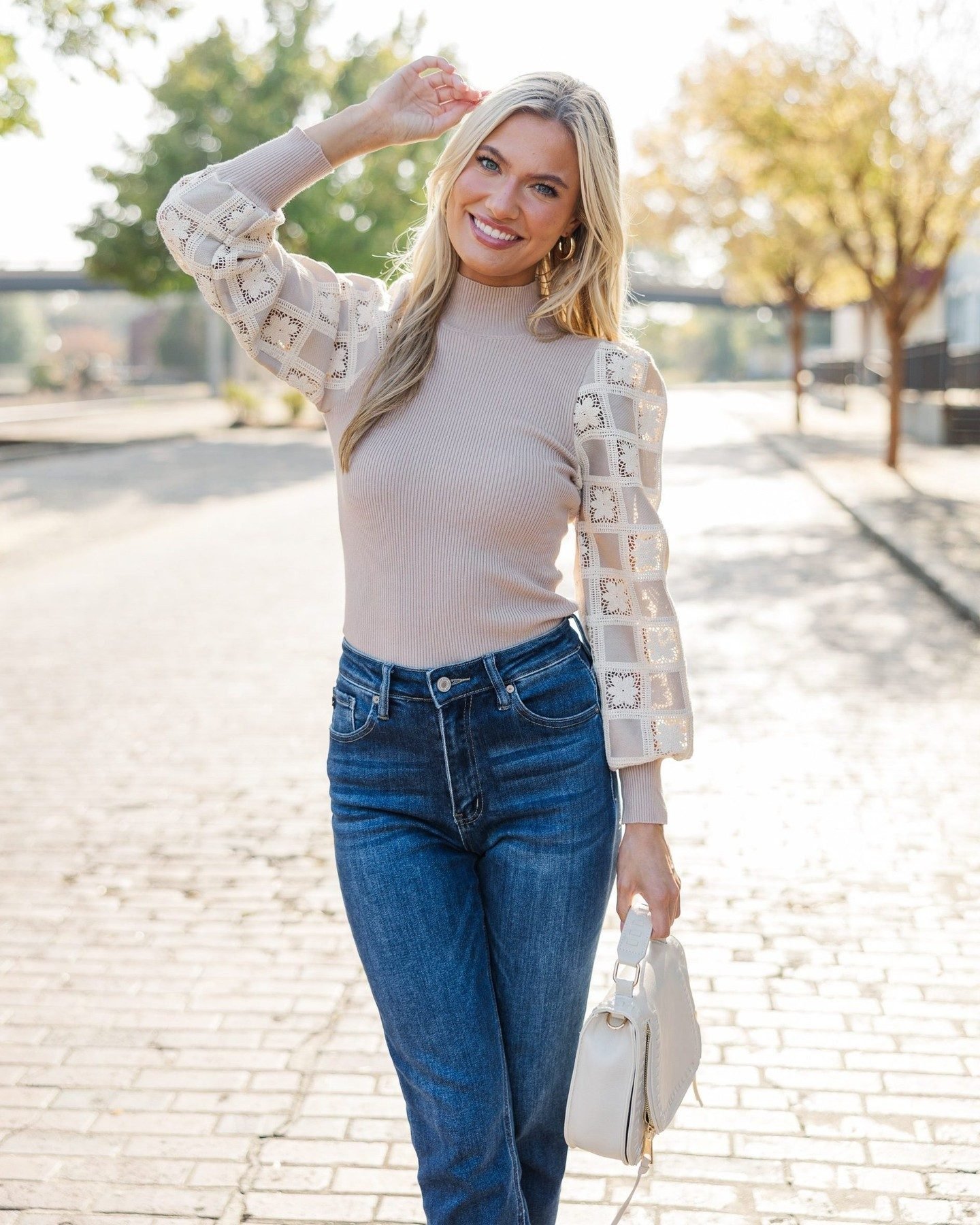 It's All Fair Light Mocha Crochet Sweater – Shop the Mint
