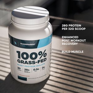 4lb Tub of 100% Grass-Fed Whey Protein Isolate Powder - Transparent Labs