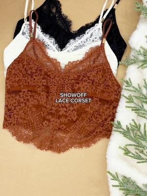 Aerie Show Off Winter Express Lace Corset Bra Top