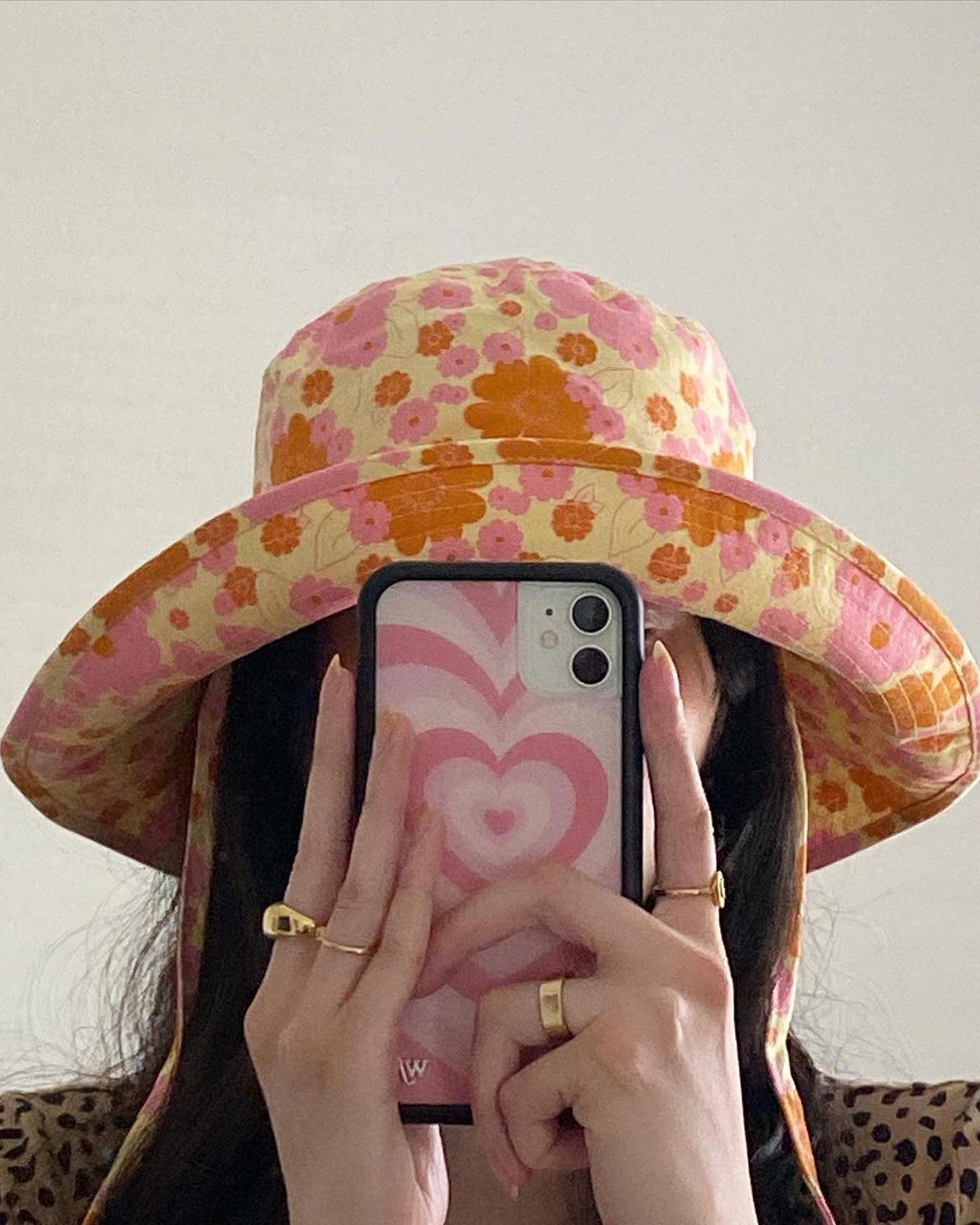 uo printed wide brim bucket hat