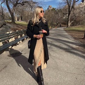 Something navy 2025 long feminine coat