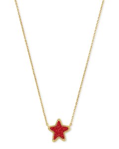 Kendra Scott Jae Star Bright Red Gold Necklace