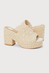 Soyta Light Nude Ankle Strap Platform Espadrille Wedges